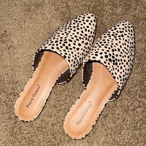 Tan & Black Cheetah Slip-on Mules